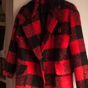 Red and black plaid jacket